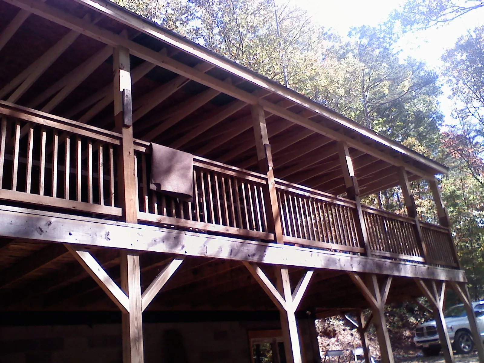Timber framing under a new elevated porch and deck — Roof Leak Repair in Humarock by Roofing Brothers